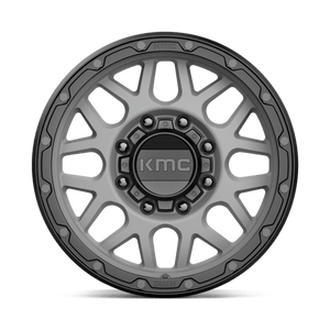 KMC KM535 GRENADE OFF-ROAD Matte Gray W/ Matte Black Lip 17x9 +18 8x180mm 124.2mm - Wheelwiz