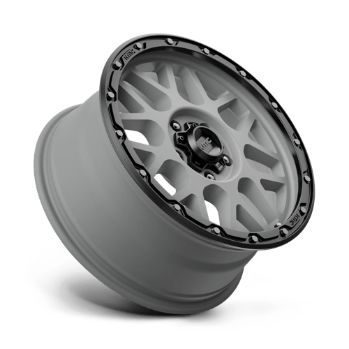 KMC KM535 GRENADE OFF-ROAD Matte Gray W/ Matte Black Lip 18x8.5 +35 5x127mm 71.5mm - Wheelwiz