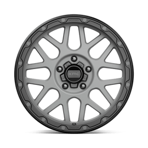 KMC KM535 GRENADE OFF-ROAD Matte Gray W/ Matte Black Lip 18x8.5 +35 5x127mm 71.5mm - Wheelwiz