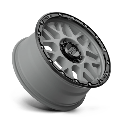 KMC KM535 GRENADE OFF-ROAD Matte Gray W/ Matte Black Lip 18x8.5 +35 6x139.7mm 106.1mm - Wheelwiz