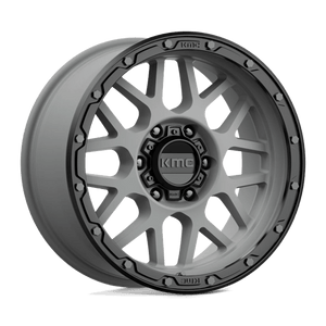 KMC KM535 GRENADE OFF-ROAD Matte Gray W/ Matte Black Lip 18x8.5 0 6x139.7mm 106.1mm - Wheelwiz