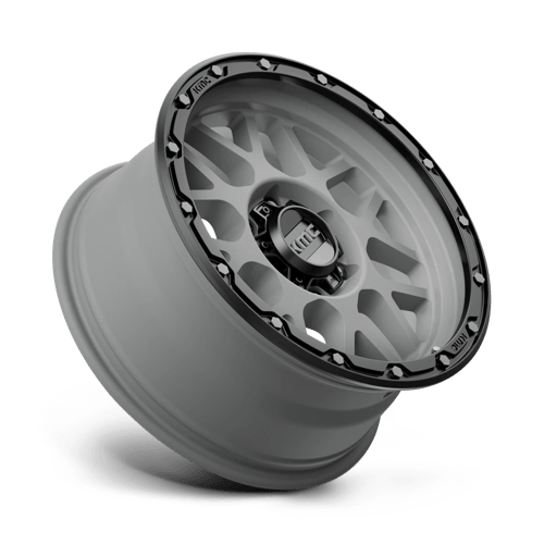 KMC KM535 GRENADE OFF-ROAD Matte Gray W/ Matte Black Lip 17x8.5 0 6x120mm 66.9mm - Wheelwiz