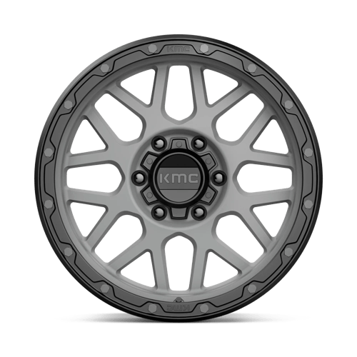 KMC KM535 GRENADE OFF-ROAD Matte Gray W/ Matte Black Lip 18x8.5 0 6x139.7mm 106.1mm - Wheelwiz