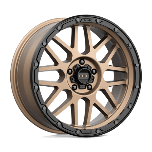 KMC KM535 GRENADE OFF-ROAD Matte Bronze W/ M-black Lip 20x9 +18 5x150mm 110.1mm - Wheelwiz