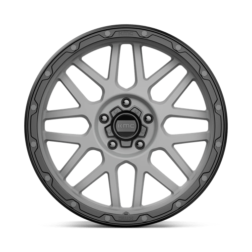KMC KM535 GRENADE OFF-ROAD Matte Gray W/ Matte Black Lip 20x9 +18 5x127mm 71.5mm - Wheelwiz