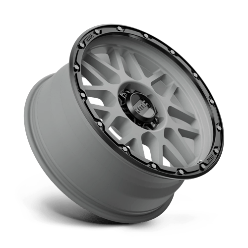 KMC KM535 GRENADE OFF-ROAD Matte Gray W/ Matte Black Lip 20x9 +18 6x139.7mm 106.1mm - Wheelwiz