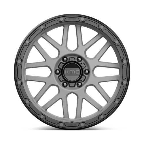 KMC KM535 GRENADE OFF-ROAD Matte Gray W/ Matte Black Lip 20x9 +18 6x139.7mm 106.1mm - Wheelwiz