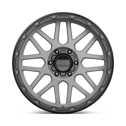 KMC KM535 GRENADE OFF-ROAD Matte Gray W/ Matte Black Lip 20x9 +18 6x135mm 87.1mm - Wheelwiz