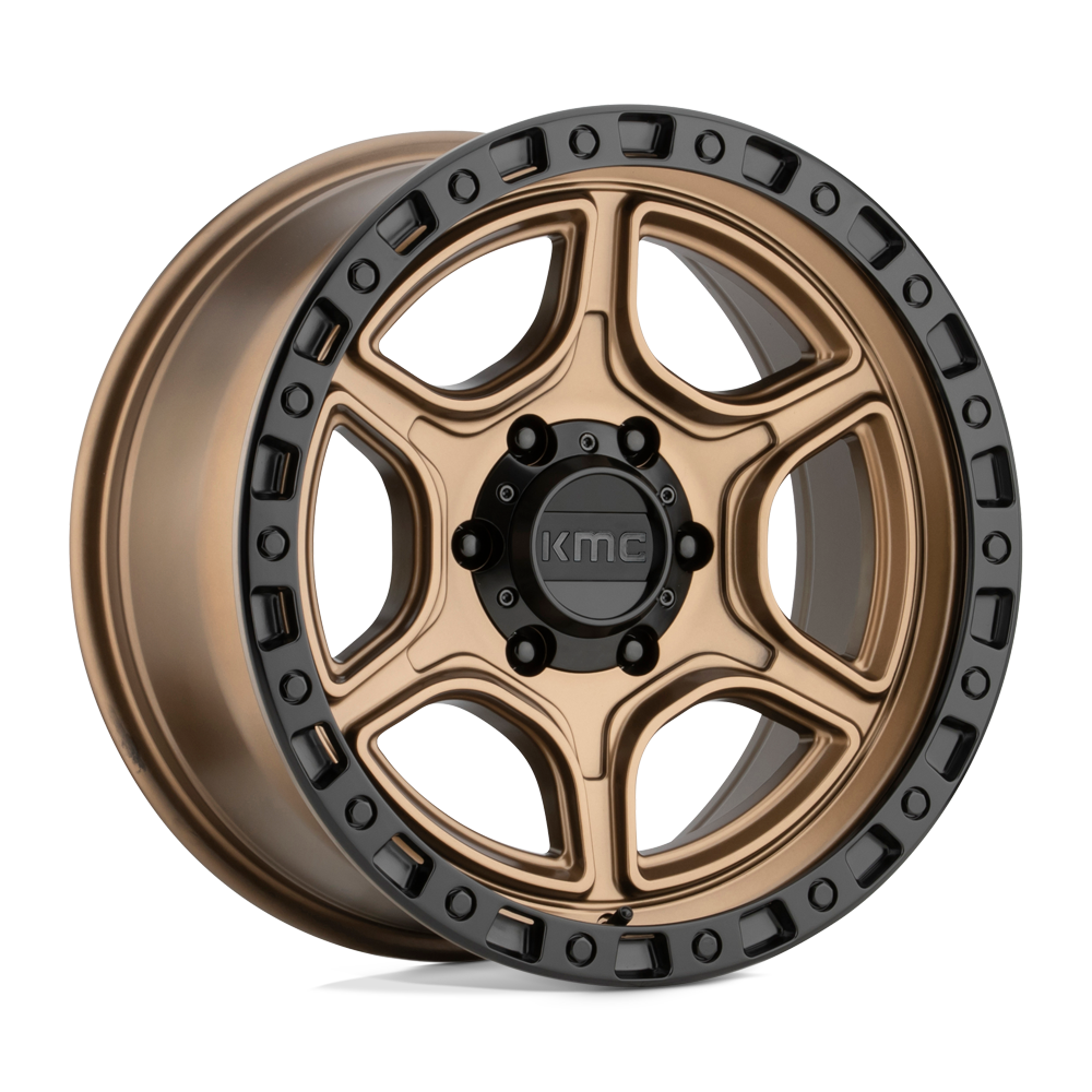 KMC KM539 PORTAL Satin Bronze Satin Black Lip 18x8.5 00 5x127mm 78.1mm - WheelWiz