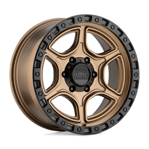 KMC KM539 PORTAL Satin Bronze Satin Black Lip 18x8.5 00 5x127mm 78.1mm - WheelWiz