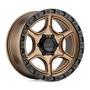 KMC KM539 PORTAL Satin Bronze Satin Black Lip 18x8.5 00 5x127mm 78.1mm - WheelWiz