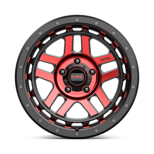 KMC KM540 RECON Gloss Black Mach W/ Red Tint 18x8.5 0 5x127mm 78.1mm - Wheelwiz