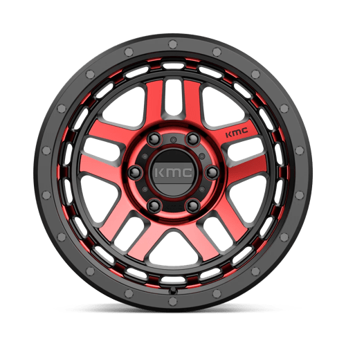 KMC KM540 RECON Gloss Black Mach W/ Red Tint 18x8.5 0 6x139.7mm 106.1mm - Wheelwiz
