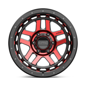KMC KM540 RECON Gloss Black Mach W/ Red Tint 18x8.5 0 6x139.7mm 106.1mm - Wheelwiz