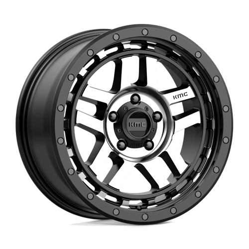 KMC KM540 RECON Satin Black Machined 18x8.5 +18 5x127mm 71.5mm - Wheelwiz