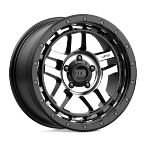 KMC KM540 RECON Satin Black Machined 18x8.5 +18 5x127mm 71.5mm - Wheelwiz