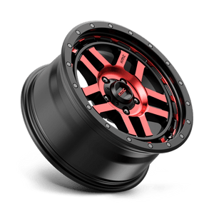KMC KM540 RECON Gloss Black Mach W/ Red Tint 17x8.5 +18 5x127mm 71.5mm - Wheelwiz