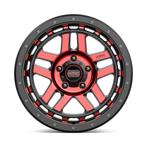 KMC KM540 RECON Gloss Black Mach W/ Red Tint 17x8.5 +18 5x127mm 71.5mm - Wheelwiz