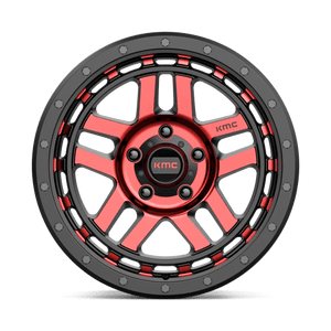 KMC KM540 RECON Gloss Black Mach W/ Red Tint 17x8.5 +18 5x127mm 71.5mm - Wheelwiz