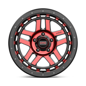KMC KM540 RECON Gloss Black Mach W/ Red Tint 17x9 -12 5x127mm 78.1mm - Wheelwiz