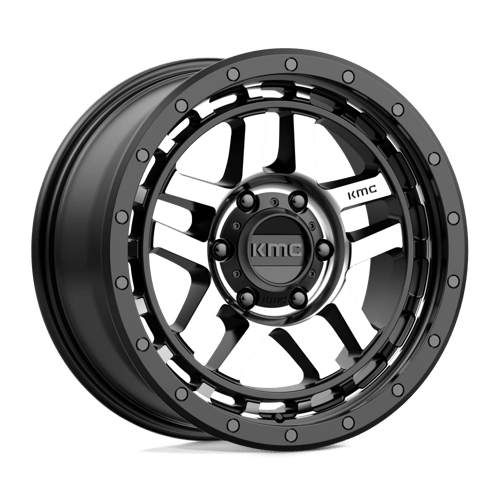 KMC KM540 RECON Satin Black Machined 18x8.5 +18 6x120mm 66.9mm - Wheelwiz