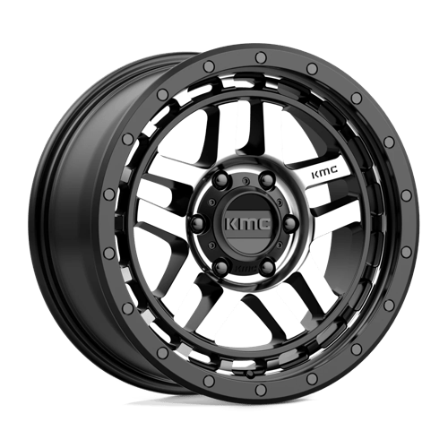 KMC KM540 RECON Satin Black Machined 18x8.5 +18 6x114.3mm 66.1mm - Wheelwiz