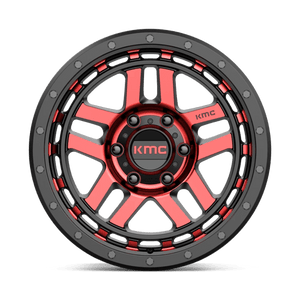 KMC KM540 RECON Gloss Black Mach W/ Red Tint 18x8.5 +18 6x139.7mm 106.1mm - Wheelwiz