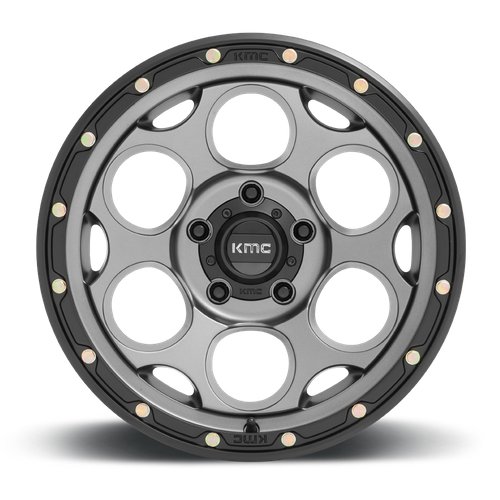KMC KM541 DIRTY HARRY Satin Gray W/ Black Lip 17x8.5 0 5x127mm 71.5mm