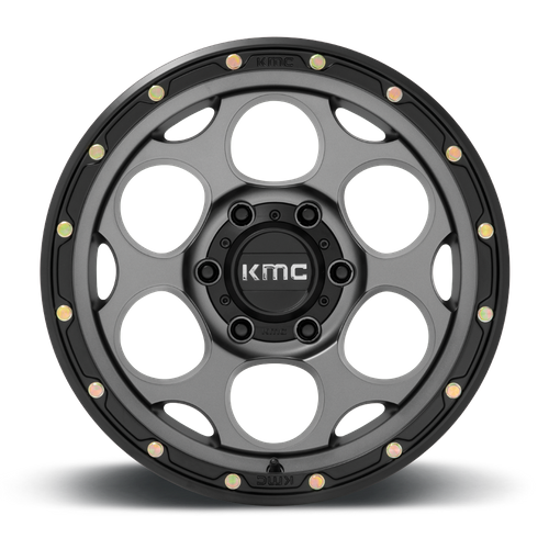KMC KM541 DIRTY HARRY Satin Gray W/ Black Lip 20x9 0 6x139.7mm 106.1mm