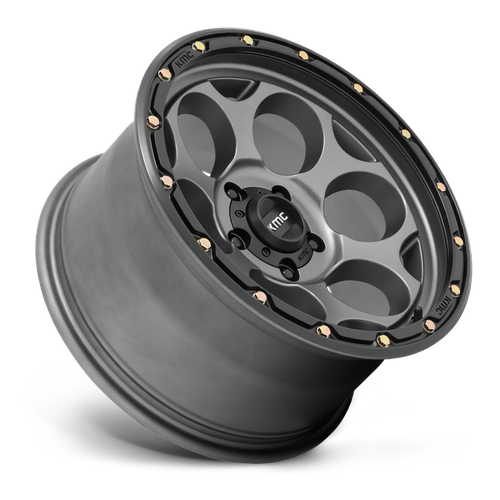 KMC KM541 DIRTY HARRY Satin Gray W/ Black Lip 17x8.5 +18 5x127mm 71.5mm