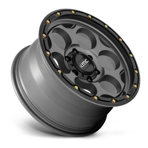 KMC KM541 DIRTY HARRY Satin Gray W/ Black Lip 17x8.5 +18 6x139.7mm 106.1mm
