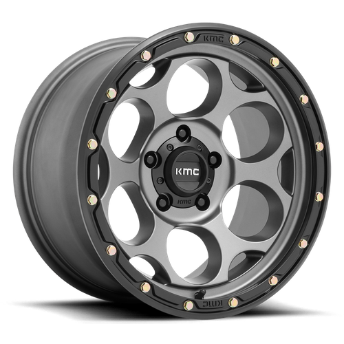 KMC KM541 DIRTY HARRY Satin Gray W/ Black Lip 17x9 -12 5x127mm 71.5mm