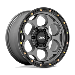 KMC KM541 DIRTY HARRY Satin Gray W/ Black Lip 17x8.5 +18 6x114.3mm 66.1mm