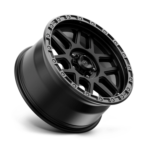KMC KM544 MESA Satin Black W/ Gloss Black Lip 18x9 +25 5x150mm 110.1mm - Wheelwiz