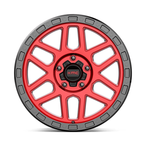 KMC KM544 MESA Candy Red W/ Black Lip 18x9 +18 5x127mm 71.5mm - Wheelwiz