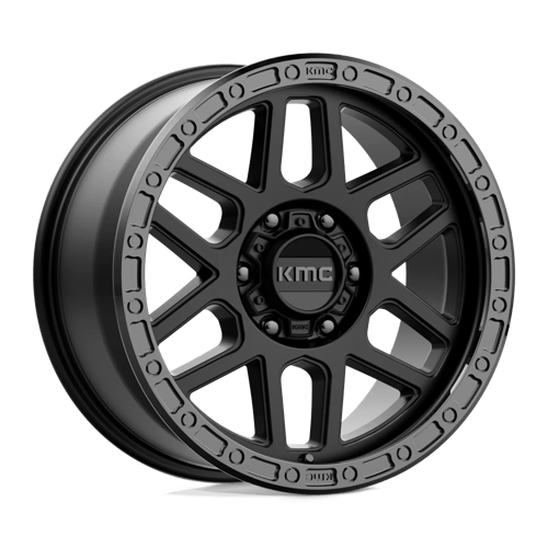 KMC KM544 MESA Satin Black W/ Gloss Black Lip 18x9 +18 6x114.3mm 66.1mm - Wheelwiz