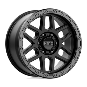 KMC KM544 MESA Satin Black W/ Gloss Black Lip 17x9 +18 6x114.3mm 66.1mm - Wheelwiz