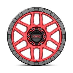 KMC KM544 MESA Candy Red W/ Black Lip 18x9 +18 6x114.3mm 66.1mm - Wheelwiz