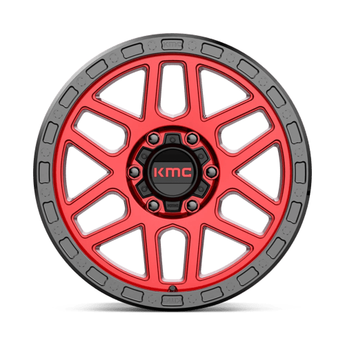 KMC KM544 MESA Candy Red W/ Black Lip 17x9 -12 6x139.7mm 106.1mm - Wheelwiz