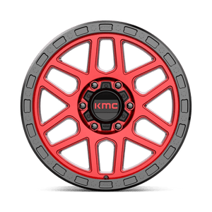 KMC KM544 MESA Candy Red W/ Black Lip 17x9 +18 6x139.7mm 106.1mm - Wheelwiz