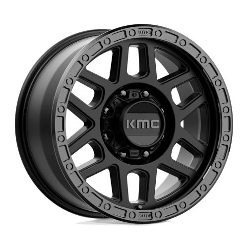 KMC KM544 MESA Satin Black W/ Gloss Black Lip 18x9 +18 8x180mm 124.2mm - Wheelwiz
