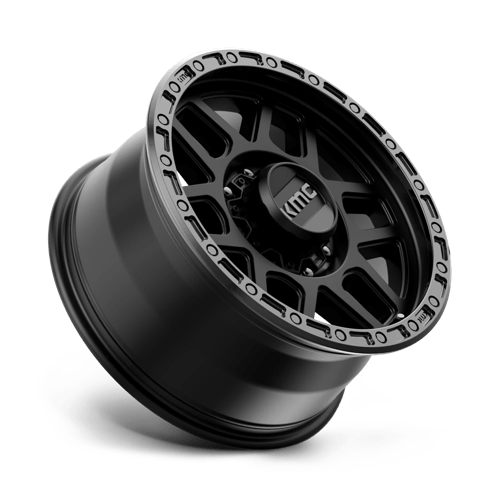 KMC KM544 MESA Satin Black W/ Gloss Black Lip 17x9 -12 8x165.1mm 125.1mm - Wheelwiz