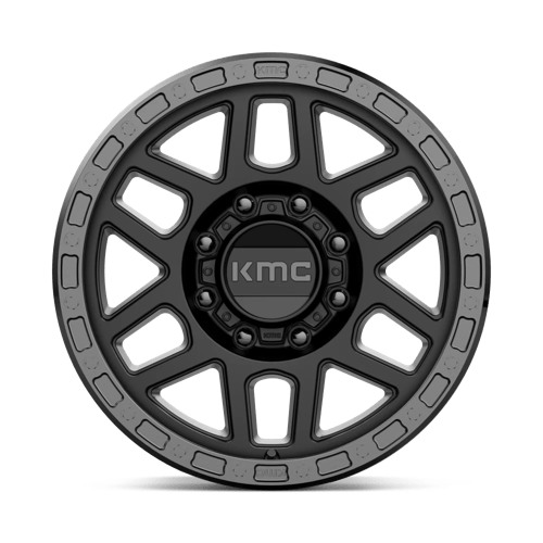 KMC KM544 MESA Satin Black W/ Gloss Black Lip 18x9 +18 8x180mm 124.2mm - Wheelwiz