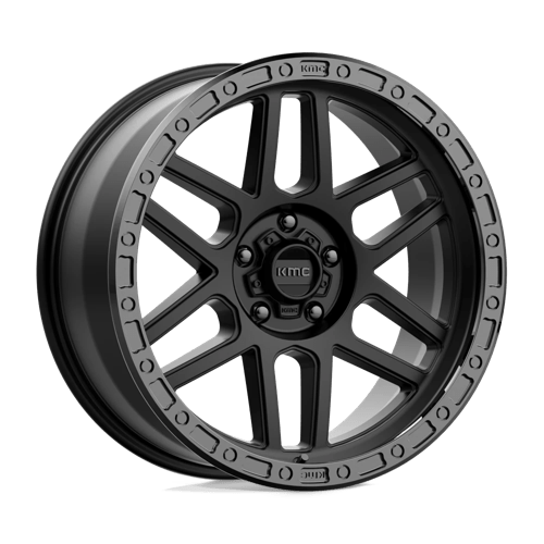 KMC KM544 MESA Satin Black W/ Gloss Black Lip 20x9 +25 5x150mm 110.1mm - Wheelwiz