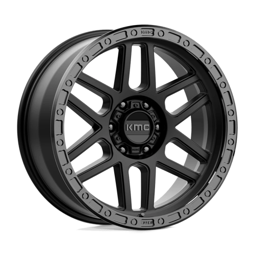 KMC KM544 MESA Satin Black W/ Gloss Black Lip 17x8.5 0 6x139.7mm 106.1mm - Wheelwiz