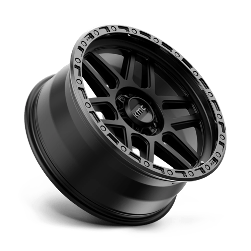 KMC KM544 MESA Satin Black W/ Gloss Black Lip 17x8.5 0 6x139.7mm 106.1mm - Wheelwiz