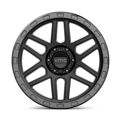 KMC KM544 MESA Satin Black W/ Gloss Black Lip 17x8.5 0 6x139.7mm 106.1mm - Wheelwiz