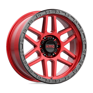 KMC KM544 MESA Candy Red W/ Black Lip 17x8.5 0 6x139.7mm 106.1mm - Wheelwiz