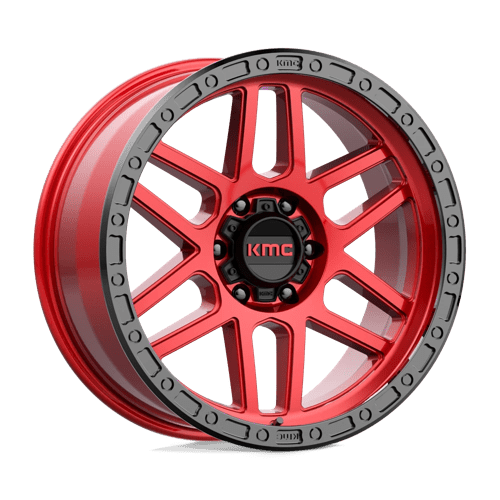 KMC KM544 MESA Candy Red W/ Black Lip 17x8.5 0 6x135mm 87.1mm - Wheelwiz