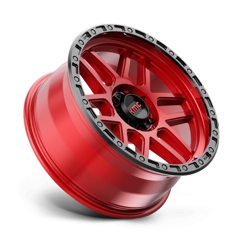 KMC KM544 MESA Candy Red W/ Black Lip 17x8.5 0 6x139.7mm 106.1mm - Wheelwiz
